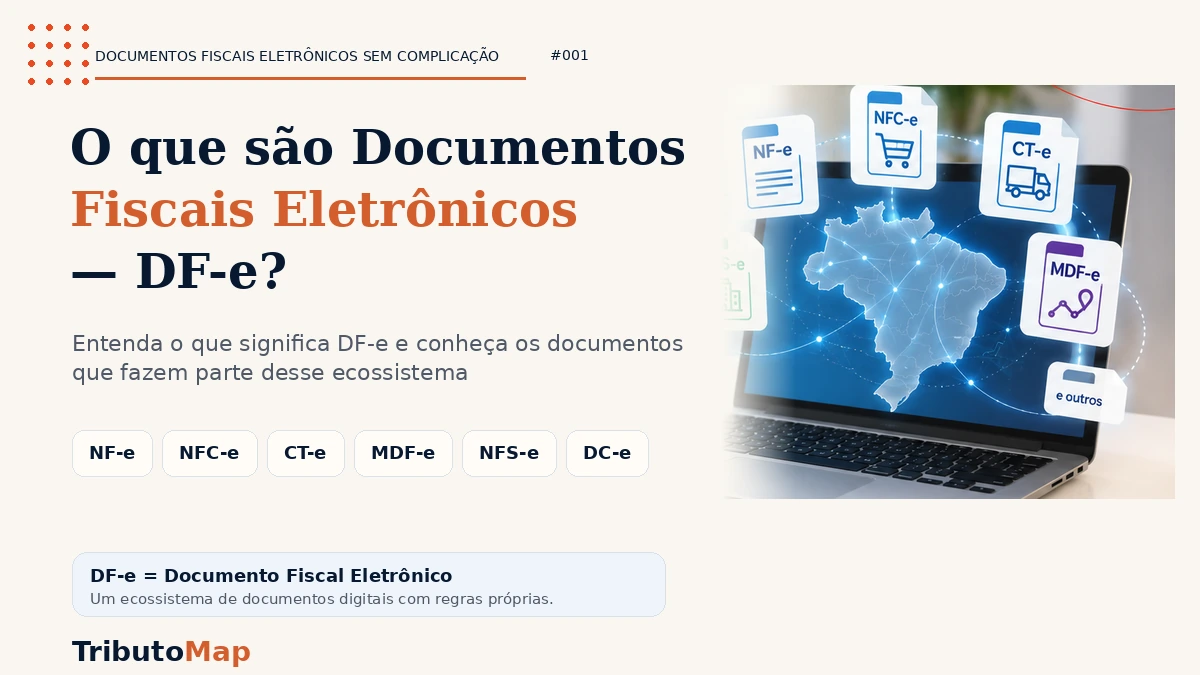 Capa do Documentos Fiscais Eletrônicos sem Complicação #001: O que são Documentos Fiscais Eletrônicos — DF-e?