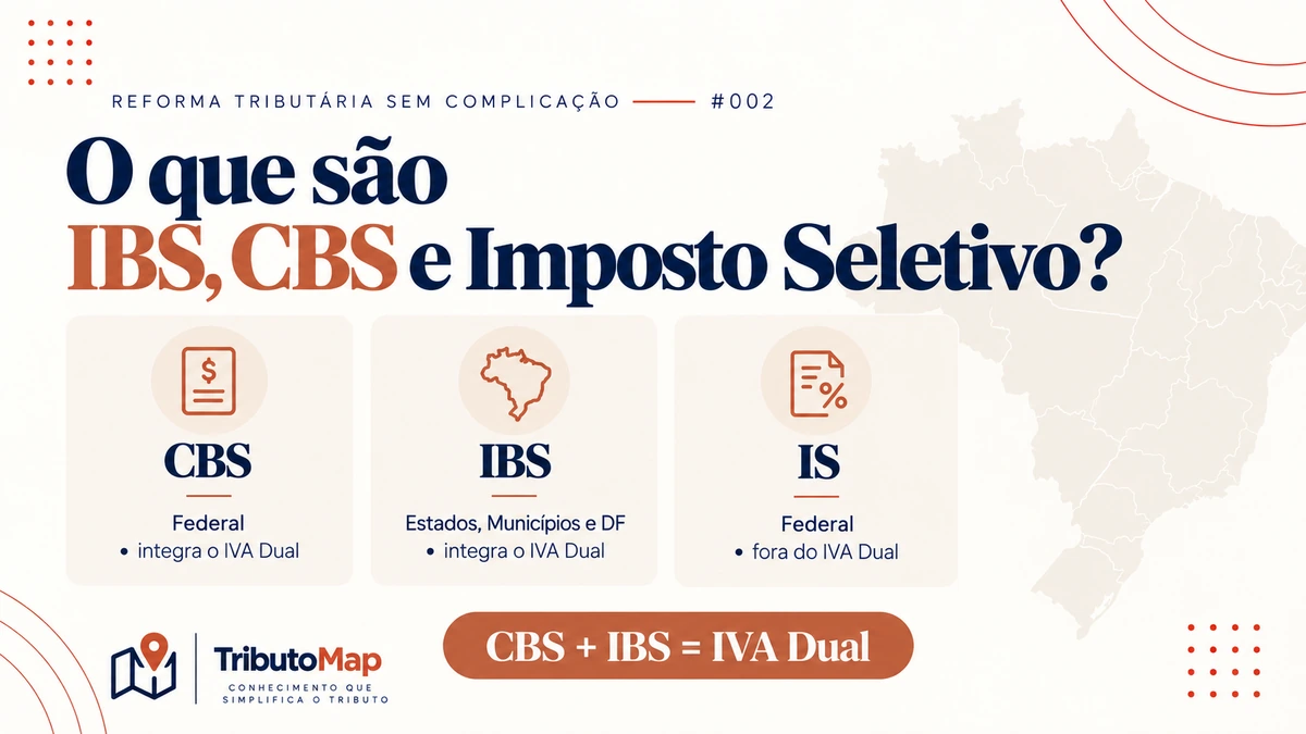 Capa do Reforma Tributária sem Complicação #002: O que são IBS, CBS e Imposto Seletivo?