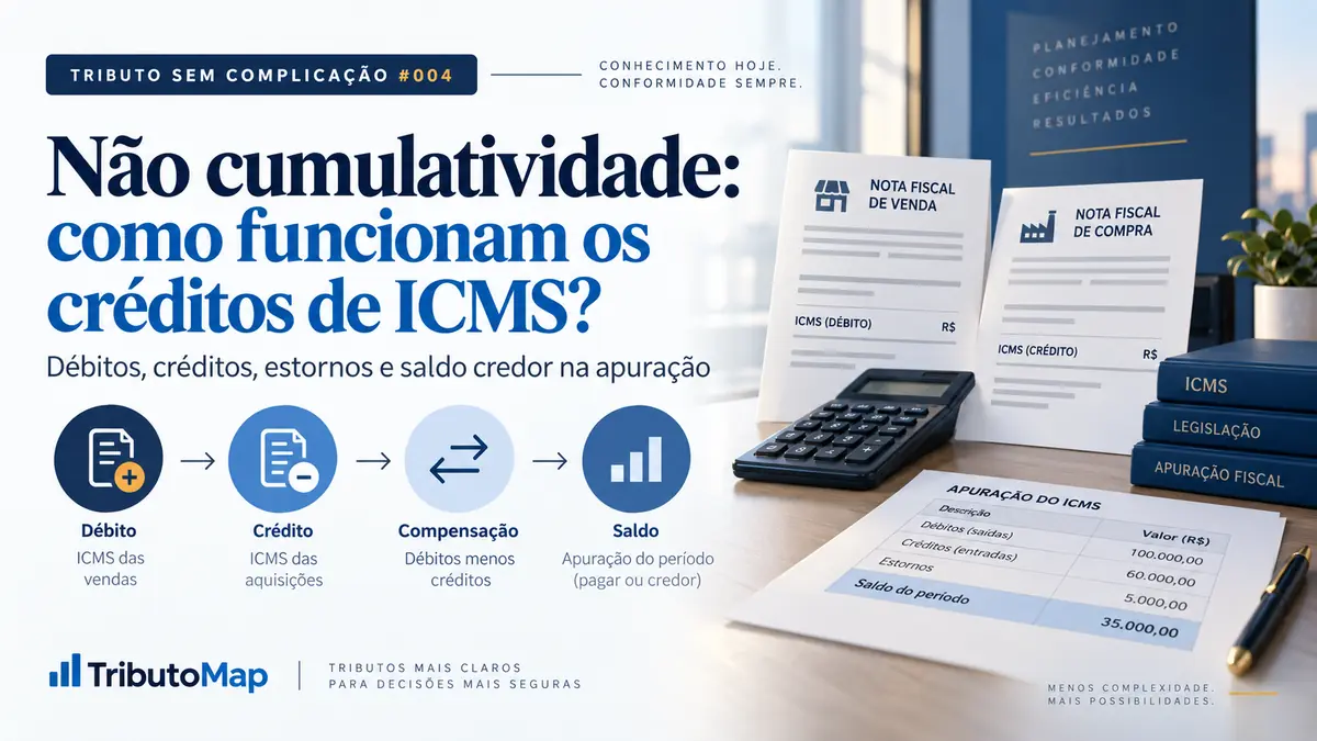 Capa do Tributo sem Complicação #004: Não cumulatividade e créditos de ICMS